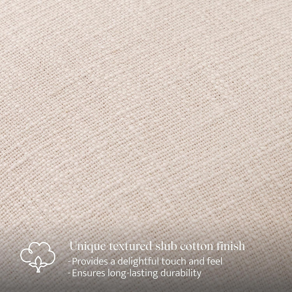 Double Stitch 100% Cotton Scalloped Throw Pillow Covers, Oat Milk