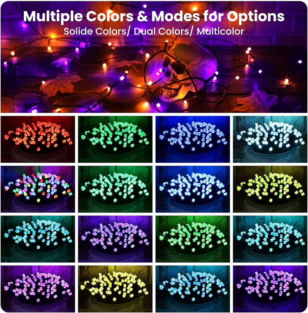 Toodour Halloween Lights RGB String Light, 131ft 350LED Orange Purple Light