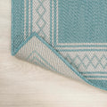JONATHAN Y Diamond Border Indoor Outdoor Area Rug 3X5 Aqua/Light Gray, Lucia Classic for Backyard, Patio, Porch, Easy-Cleaning, High Traffic, Pet-Friendly, Non-Shedding (SMB207D-3)