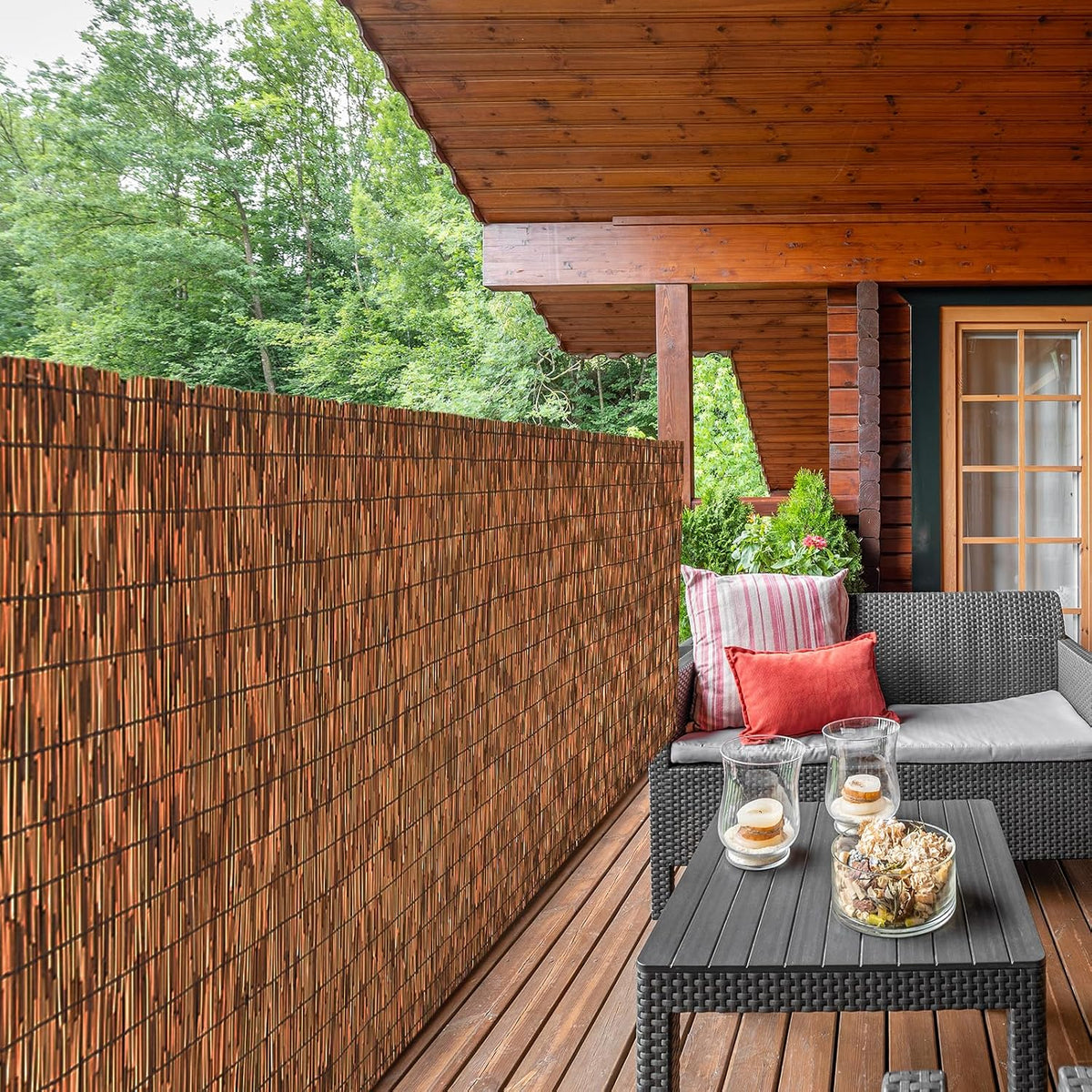 Brown 4FT X16.4FT Reed Fencing Roll Bamboo Privacy Fence Screen