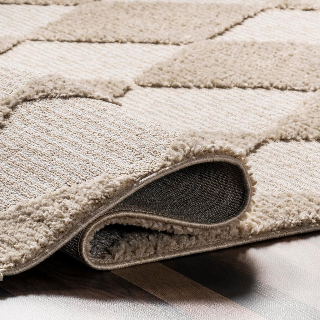 nuLOOM Marissa Beige Checkered Power Loomed Area Rug, 12' x 15'