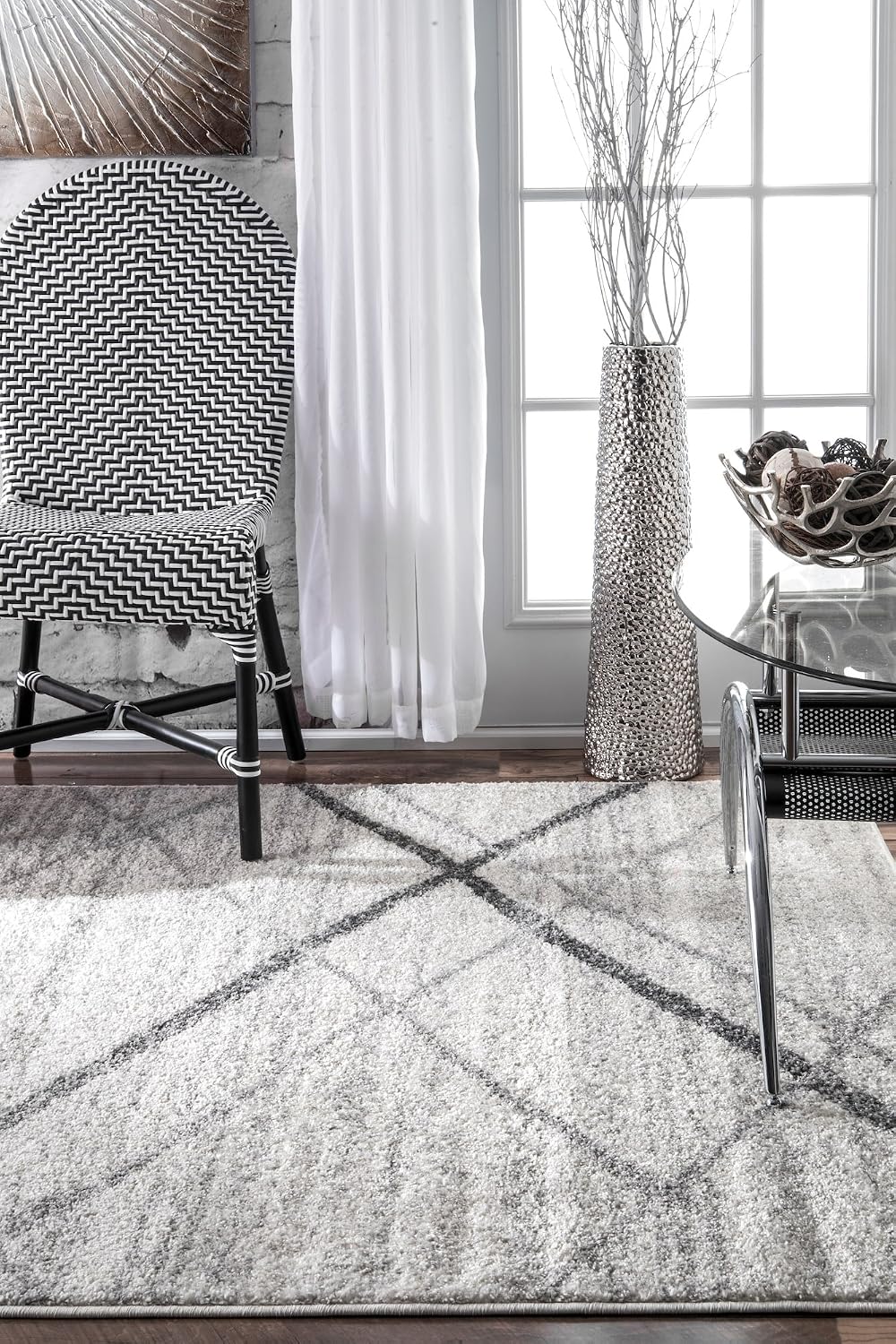 nuLOOM Thigpen Grey/Off-White, 10' x 14', Soft and Cozy, High Traffic, Stain Resistant, Easy Clean, Non-Shed, Durable Area Rug for Bedroom, Living Room, Dining Space, Den, Foyer, Entryway
