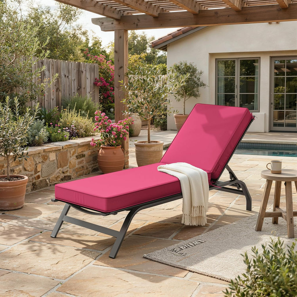 Chaise Lounge Cushions Outdoor of 4, 80 x 26 Inch Fade Resistant Ties Beach