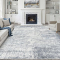 LOONGRUG 9x12 Area Rug Washable Neutral Modern Rug for Living Room Blue