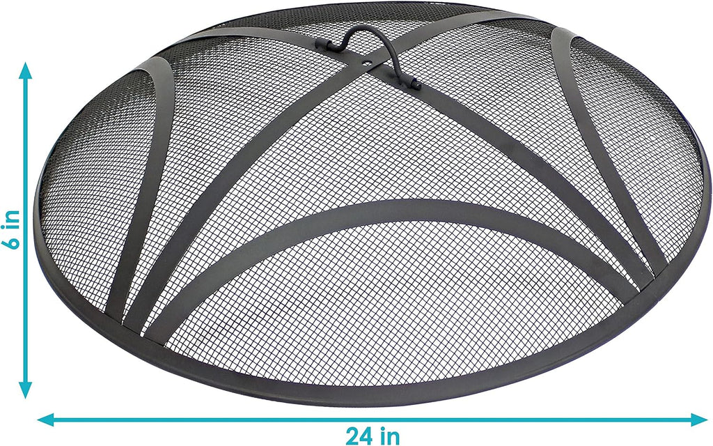 Sunnydaze Outdoor Round Fire Pit Screen, Reinforced Steel Mesh, 24-Inch