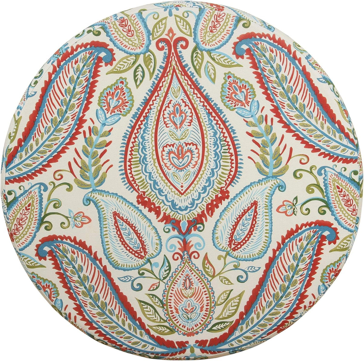 HomePop 24" Large Round Storage Ottoman - Bold Paisley