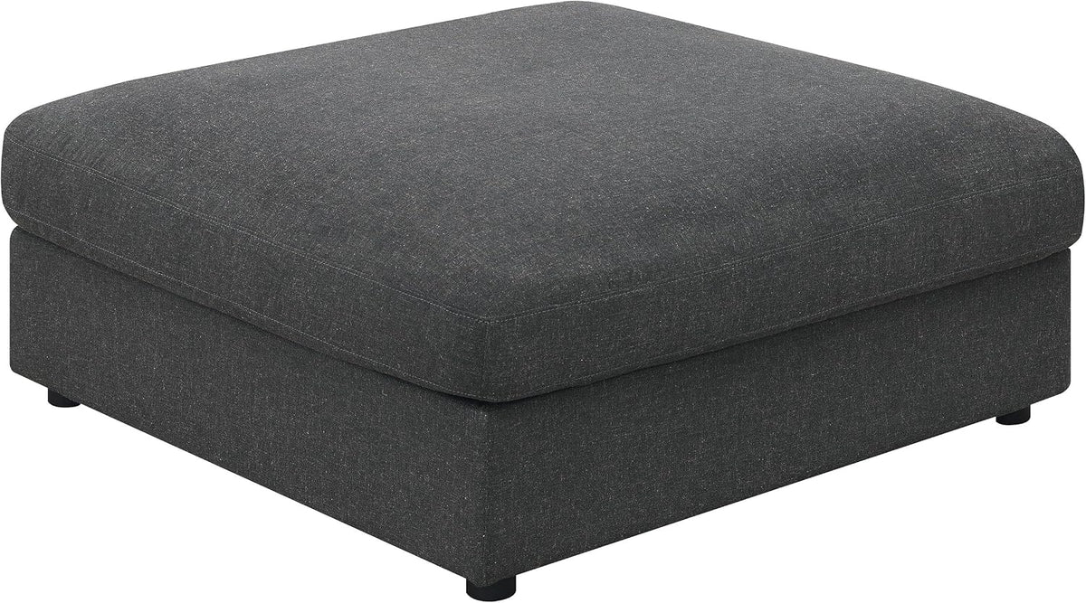 Coaster Home Furnishings - Serene - Fabric - Upholstered Square Ottoman with Tufted Top, Soft Contours and Modular Design for Seating - Living Room - 41-Inch - Charcoal - 551326
