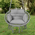 Goutime Hammock Swing Chair Macrame Boho Hanging Chairs Light Grey