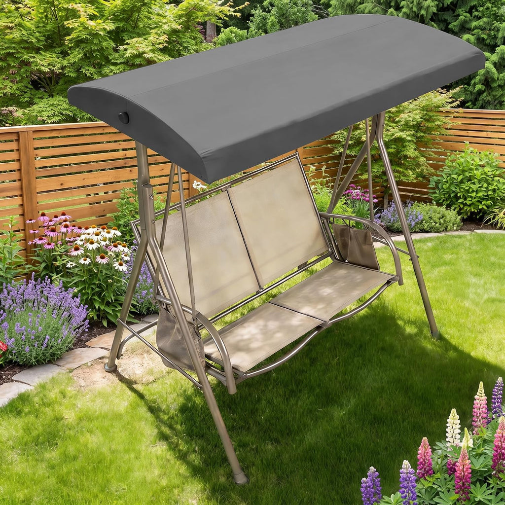 2 person replacement swing cover canopy, swing top, front angle view