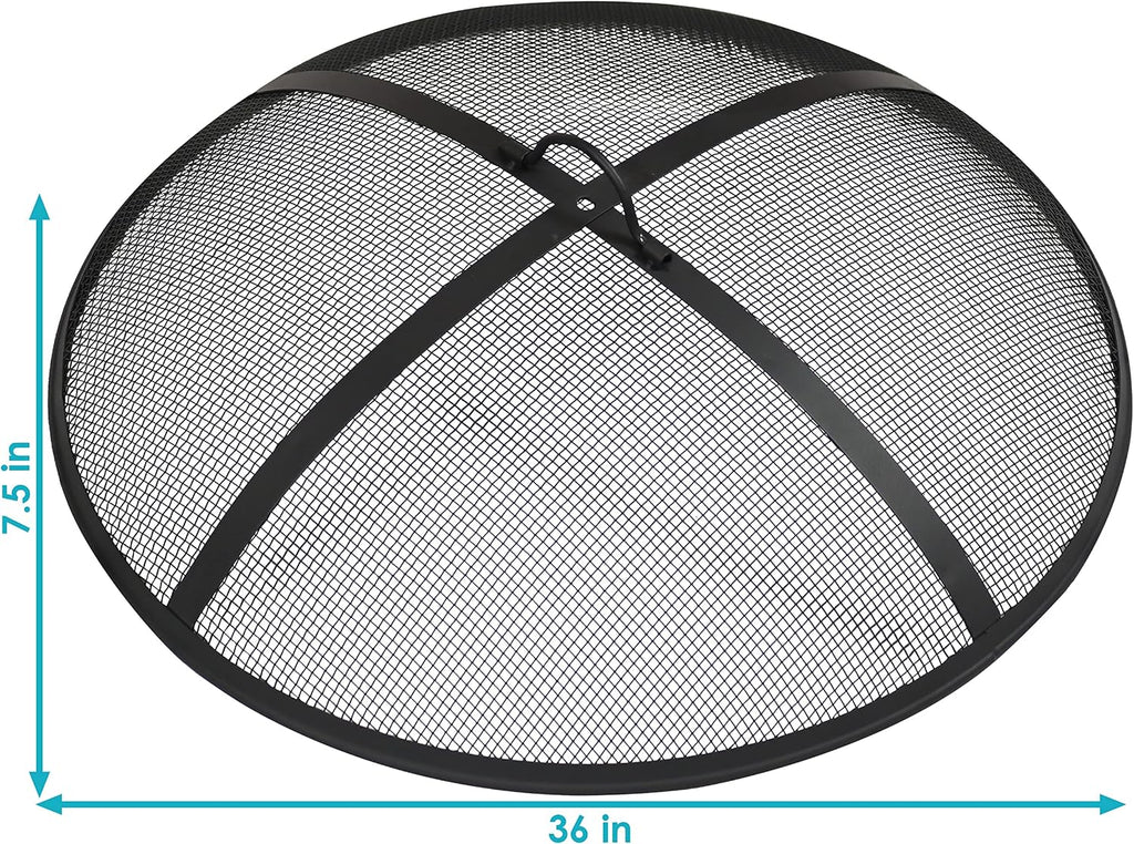 Sunnydaze Heavy Duty Steel Metal Mesh Fire Pit Screen, Round, 36" Dia