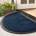 tchdio Semicircular Durable Rubber Doormat- Non Slip Front Door Mat for Outside Inside Entry, Navy Blue 24”x36”