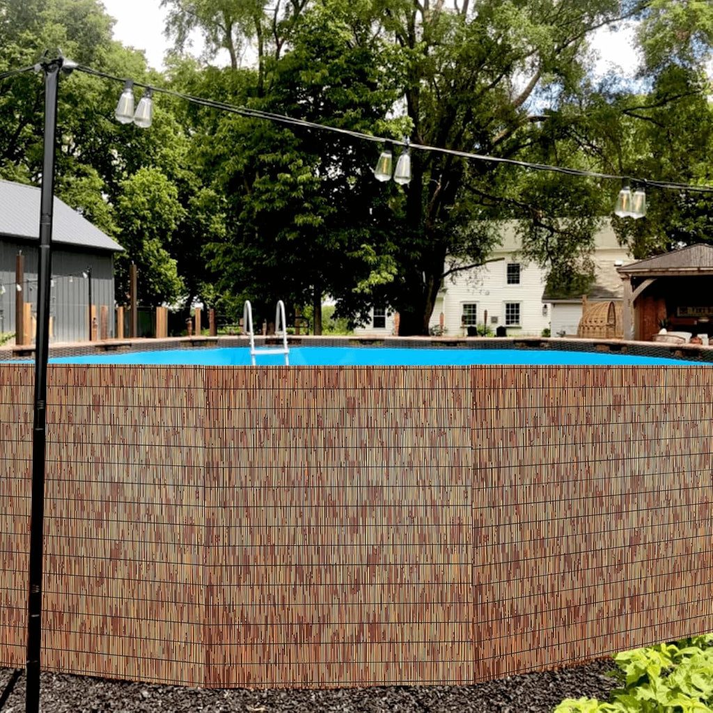 KOIUEYW Bamboo Reed Fencing, Light Russet Bamboo Fence Rolls 4 Feet High, Decorative Reed Screen Privacy Curtains for Patio Balcony Garden Backyard Outdoor, 4 x 16 FT (2 Pcs)