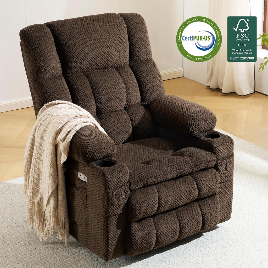 MCombo Dual Motor Power Lift Recliner Chair for Elderly, Massage Heat 7890