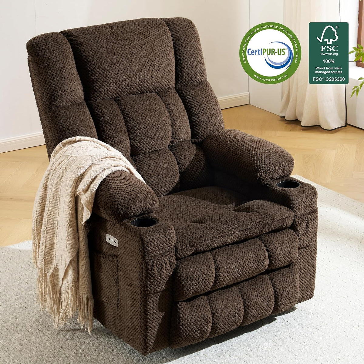 MCombo Dual Motor Power Lift Recliner Chair for Elderly, Massage Heat 7890