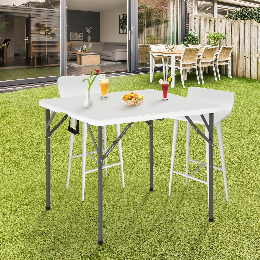 FDW | 34" Folding Table | White | Portable Plastic Table