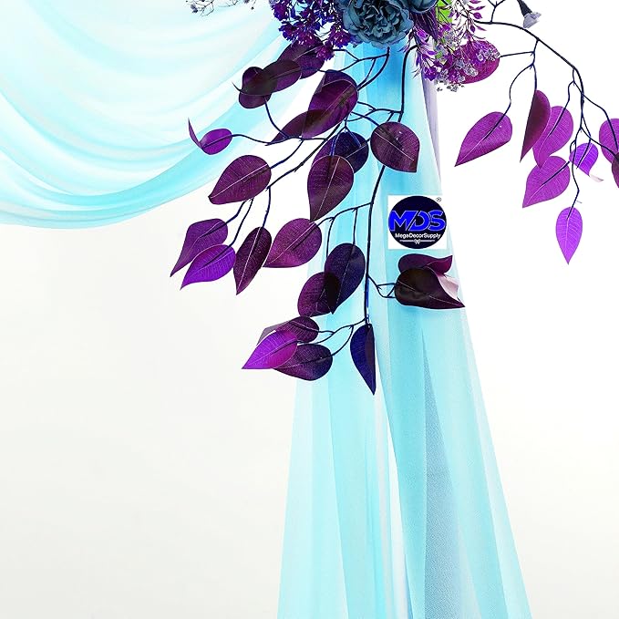 MDS Halloween Chiffon Draping Fabric - 2 Panel, 30" Wide x 20ft Long - Sheer Spooky Arbor & Canopy Drapery for Haunted House Backdrops, Party Ceilings, DIY Costumes & Themed Events - Teal (Pack of 2)