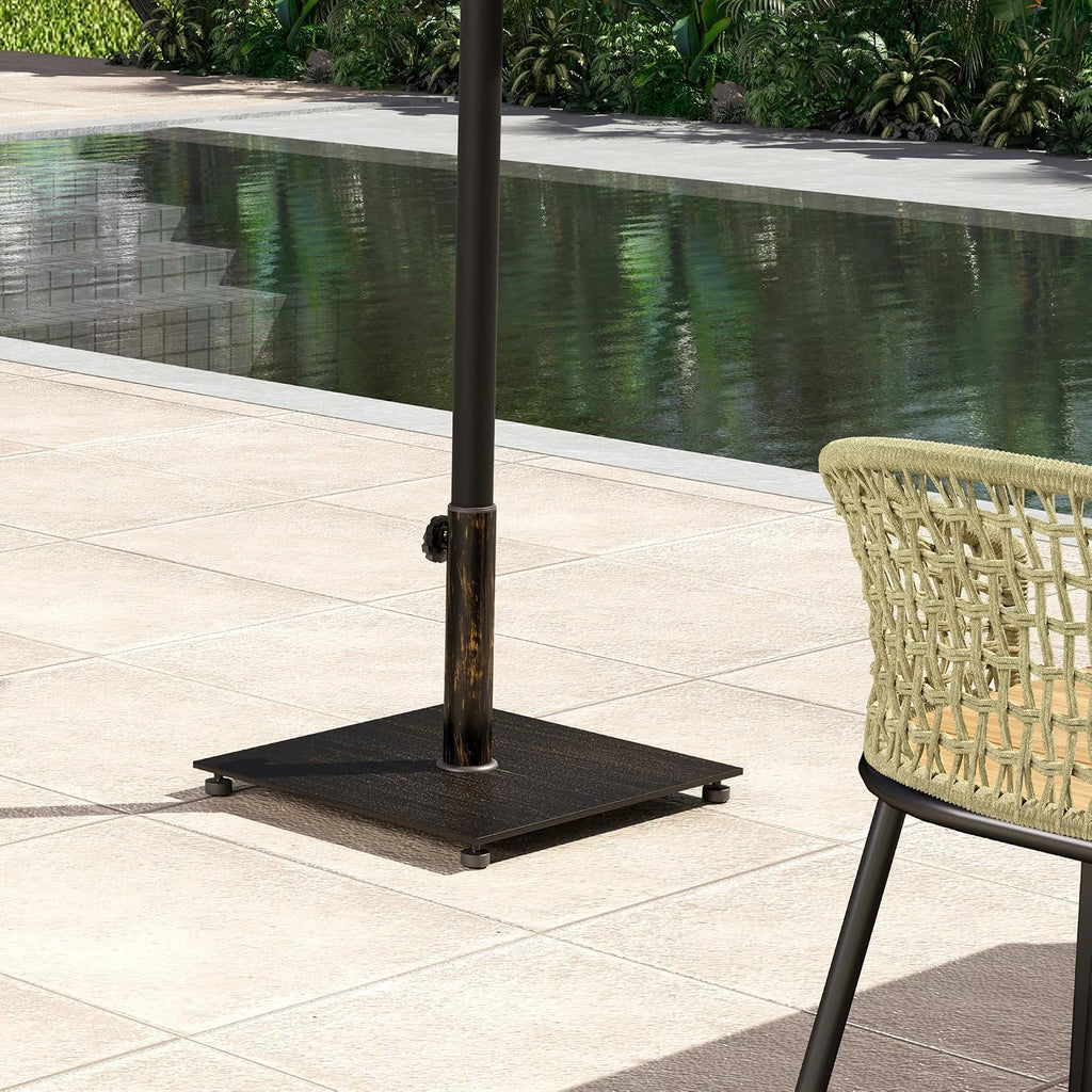 Outsunny Flat Patio Umbrella Base 29 lbs for 1.5"/1.9" Poles Bronze