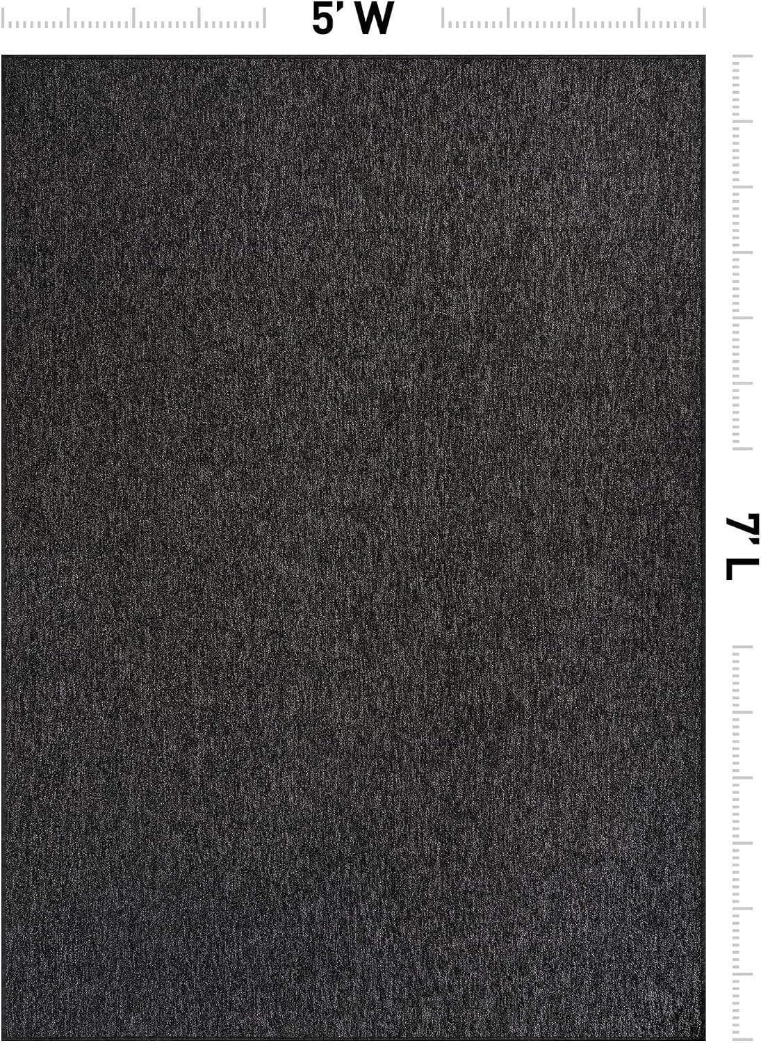 Rugshop Modern Textured Power Loomed Area Rug Non-Slip Dark Gray 5' x 7'