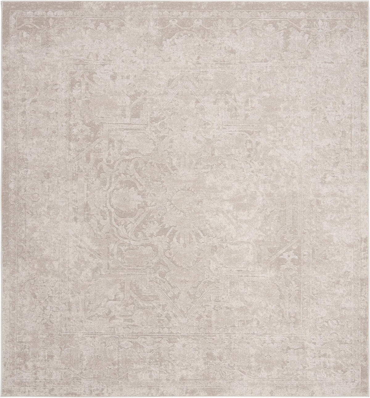 SAFAVIEH Area Rug 10' Square - Reflection Collection - Large - Cream & Ivory, Non-Shedding & Easy Cleaning, Ideal for Living Room, Bedroom (RFT665D)