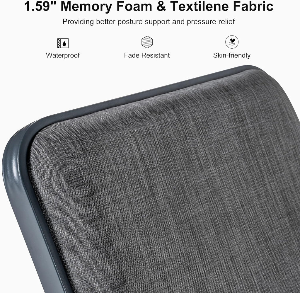 PURPLE LEAF Outdoor Patio Chaise Lounge Chairs with Thick Cushion Dark Gray