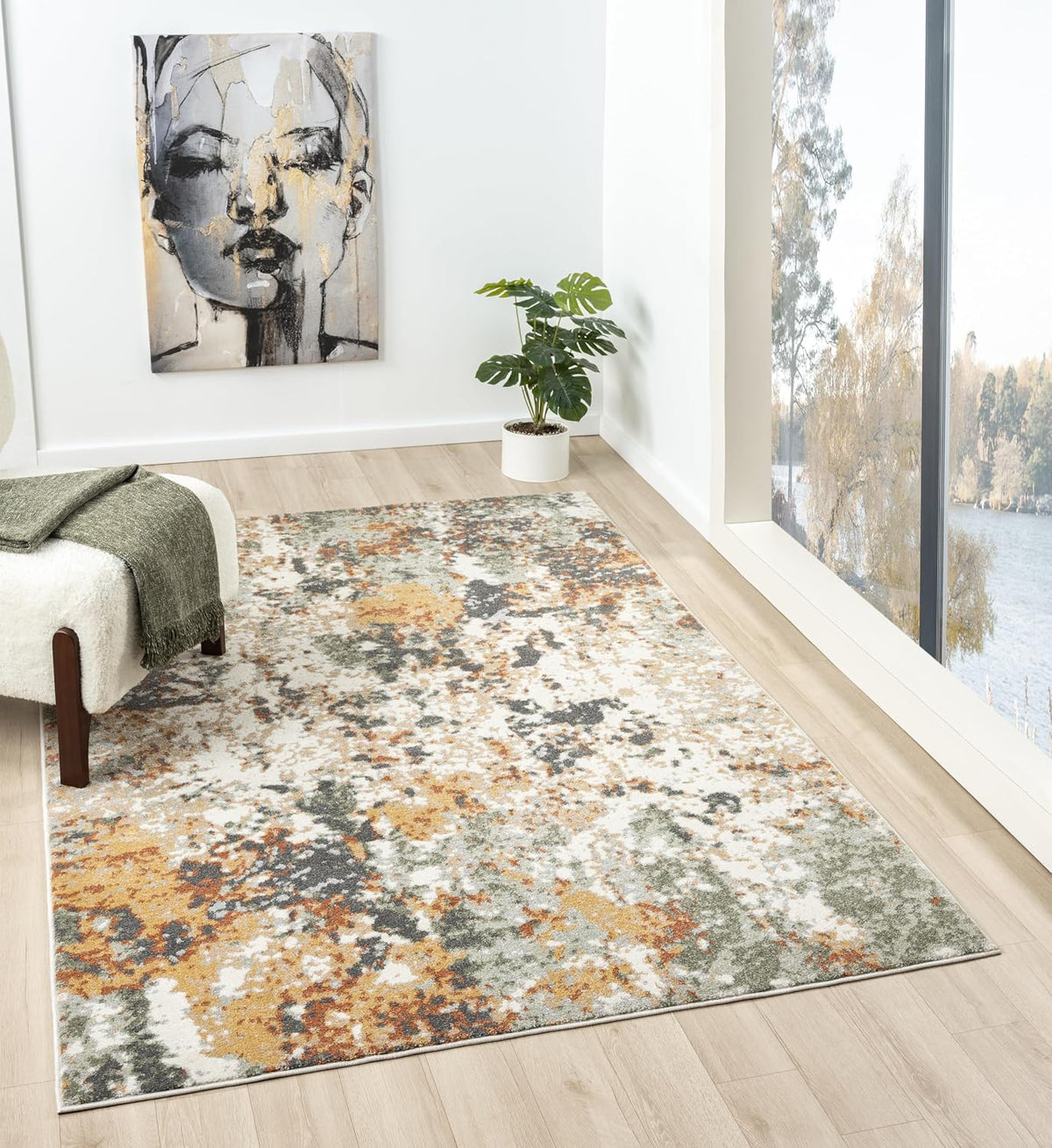 Keen Home Design Abstract Non-Shedding Area Rug, Soft Thick Pile, 4x6
