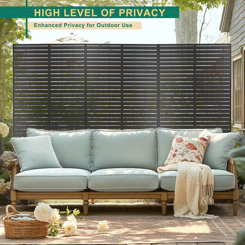 72" H44" W Metal Outdoor Privacy Screen - Freestanding, 5 Panels