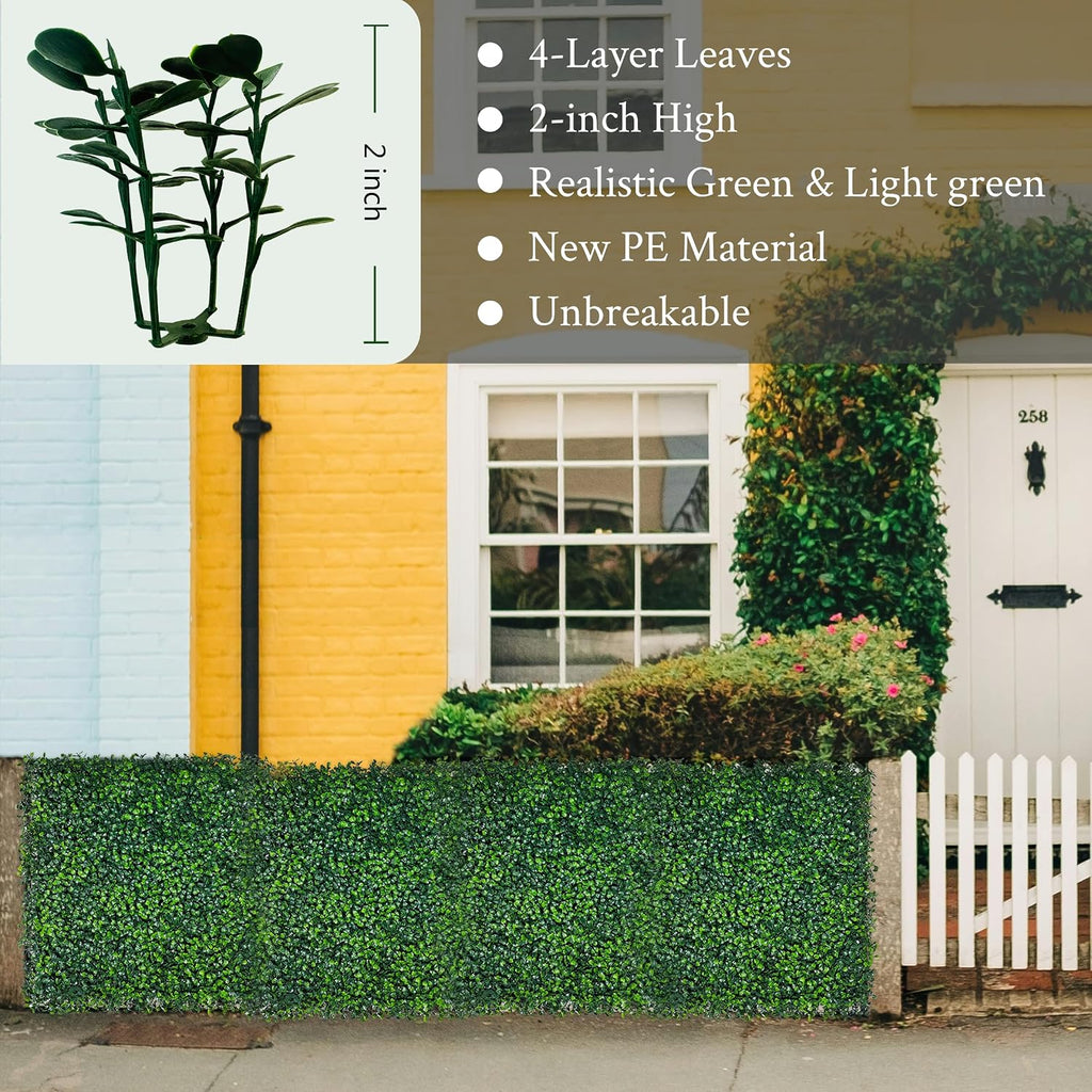 10"x 10"(24 P), UV-Anti Artificial Grass Wall Panel, 4-Layer Leaf