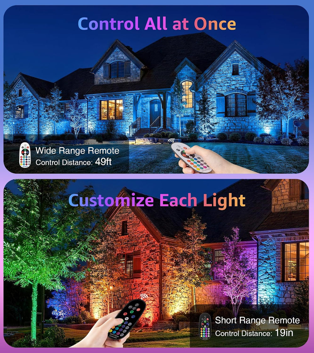 SUNVIE Halloween Spotlights Outdoor Waterproof 12W RGB LED Landscape Lights