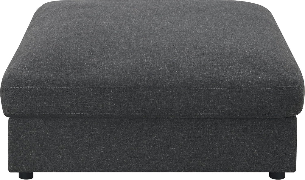 Coaster Home Furnishings - Serene - Fabric - Upholstered Square Ottoman with Tufted Top, Soft Contours and Modular Design for Seating - Living Room - 41-Inch - Charcoal - 551326