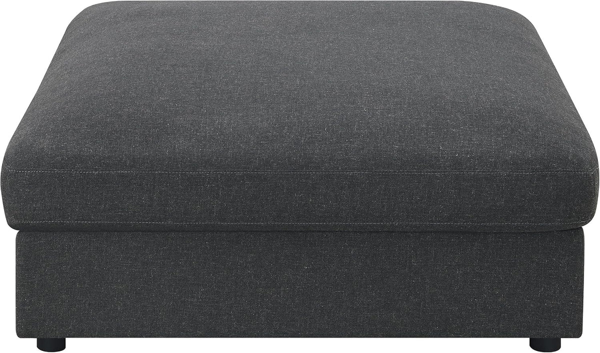 Coaster Home Furnishings - Serene - Fabric - Upholstered Square Ottoman with Tufted Top, Soft Contours and Modular Design for Seating - Living Room - 41-Inch - Charcoal - 551326