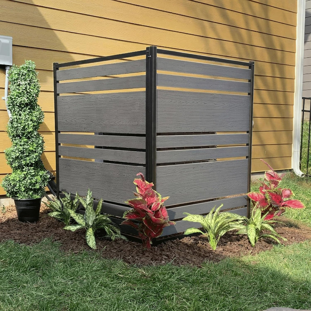Enclo Vienna Privacy Screen, Charcoal Vinyl DIY No Dig Kit