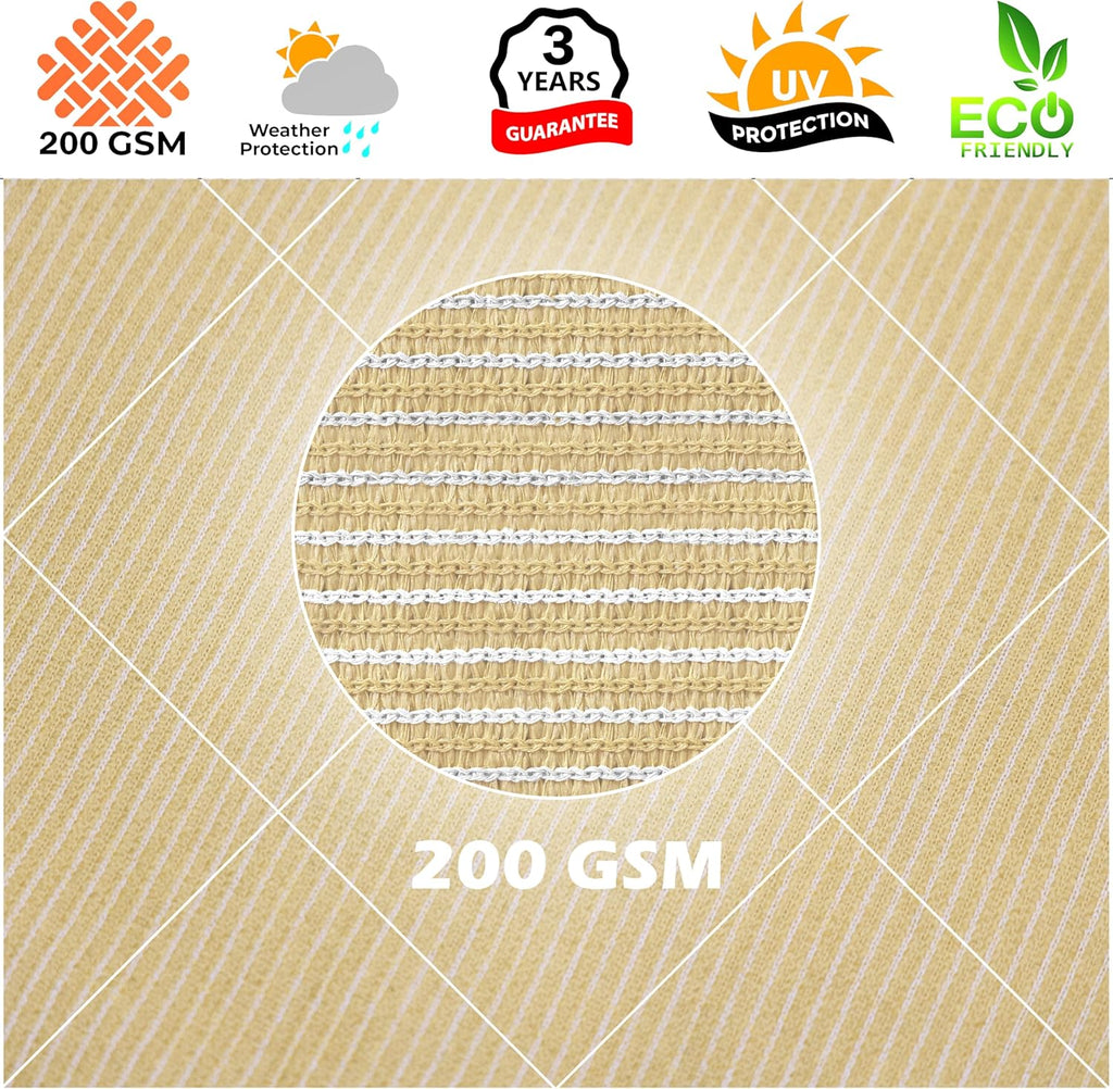 Royal Shade Beige 20' x 20' x 28.3' Right Triangle Sun Shade Sail RS-SLT, 95% UV Blockage, 200GSM Commercial Standard Heavy Duty, Water & Air Permeable Canopy Mesh for Patio (We Make Custom Sizes)