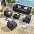 Aoxun 7-Piece Outdoor Furniture, Patio Furniture Sets with Thick Cushions, Wicker Conversation Set Sectional Sofa for Backyard, Poolside, Garden