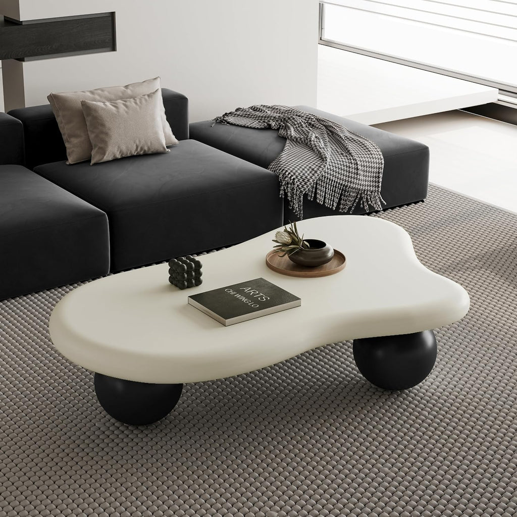 40" Modern Coffee Table Cloud Shape Low Center Table Cute Irregular