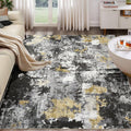 Washable 9x12 Area Rugs for Living Room: Abstract Modern Home Decor Rug