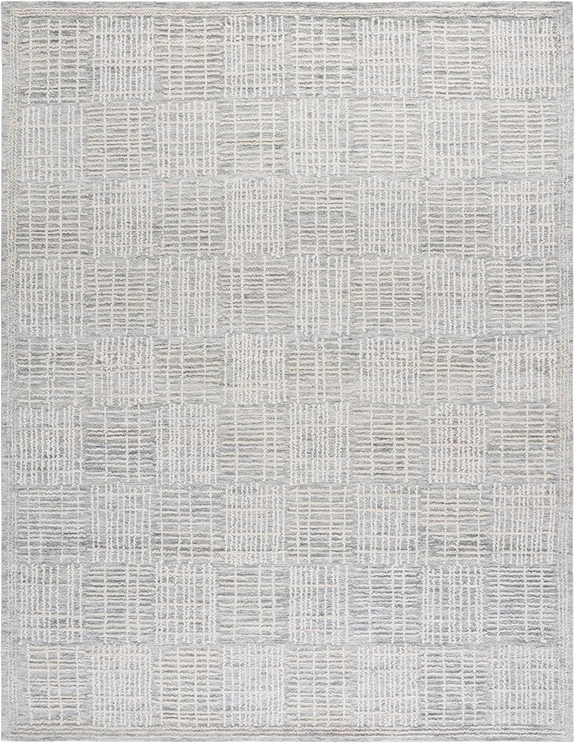 SAFAVIEH Area Rug 8x10 - Abstract Collection - Large - Grey & Ivory, Handmade Wool, Ideal for Living Room, Bedroom, Office, Dining Space (ABT275F)