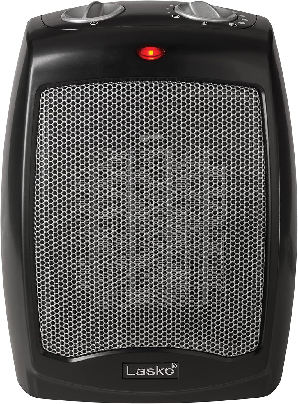 Lasko CD09250 Ceramic Adjustable Thermostat Tabletop or Under-Desk Heater, 9 Inches High, Black