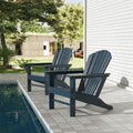 WestinTrends Dylan Outdoor Adirondack Chair (Set of 2), Navy Blue