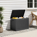 Outdoor Deck Storage Box,Resin Deck Boxes Indoor and outdoor, Waterproof Storage Box Lockable Lid (Black,45 Gallon)