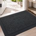FONEYI Dirt Trapper Door Mat 32" x 48", Non-Slip Washable Doormats, Black