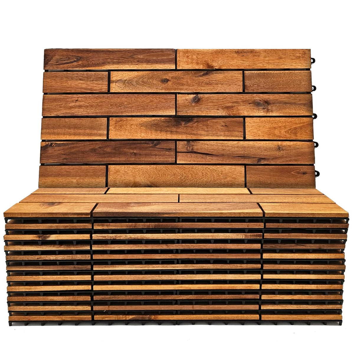 majestick goods 12-pack longboard acacia wood interlocking deck shown in use