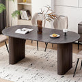 70.8" Modern Oval Dining Table for 6 8 People, Black