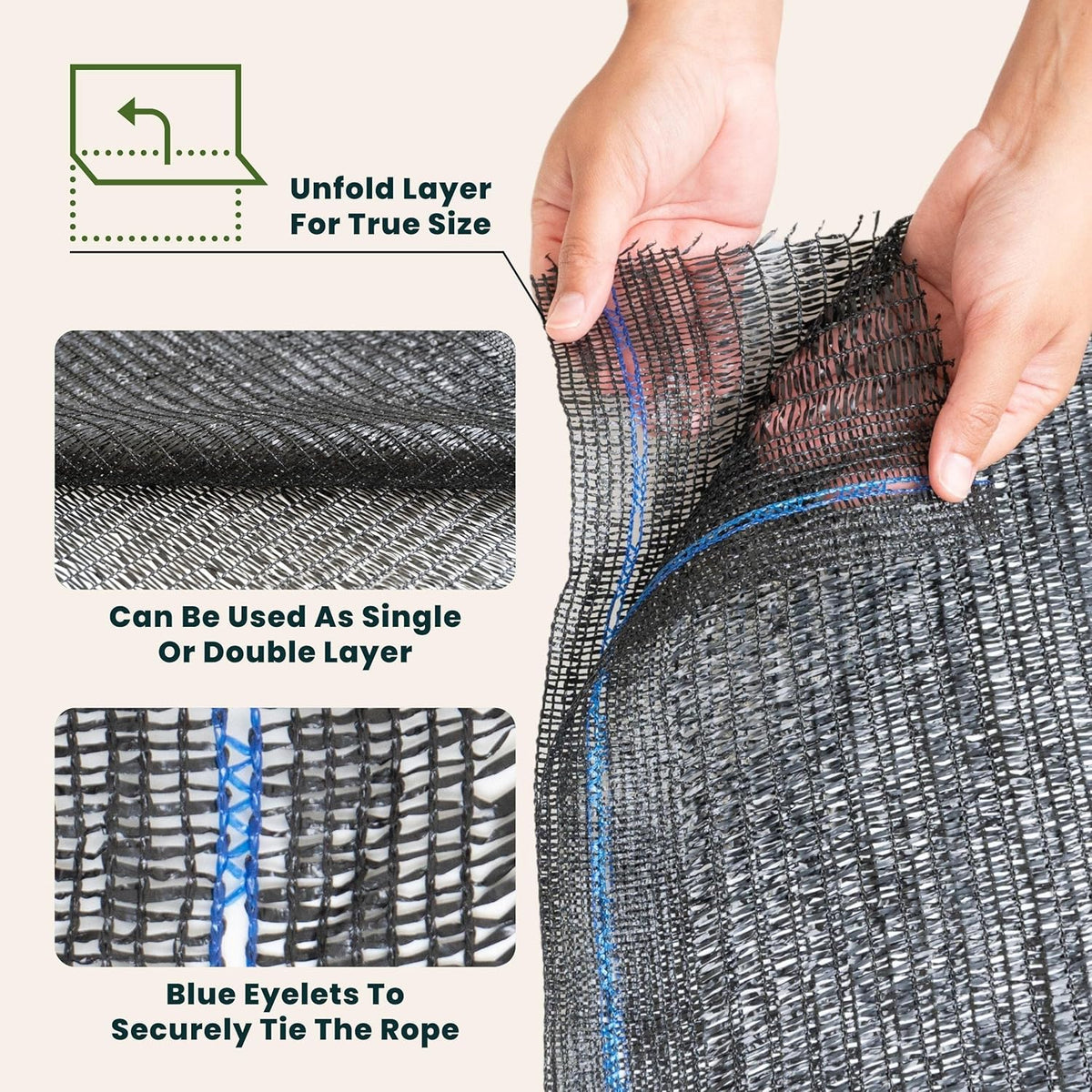 6'x100ft 40% Eyelets Shade Cloth Roll