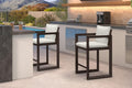 PURPLE LEAF Outdoor Counter Stool Set of 4 Modern Aluminum Stool, Bronze