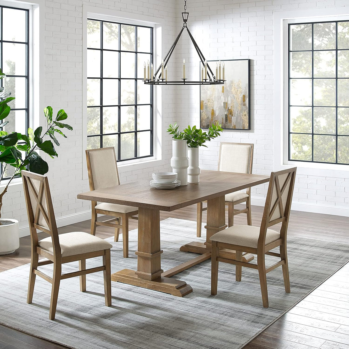 Crosley Furniture Joanna 5-Piece Dining Set, Upholstered Chairs