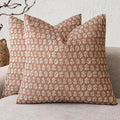 Foindtower Floral Print Throw Pillow Covers 24×24 Inch,Light Orange Brown