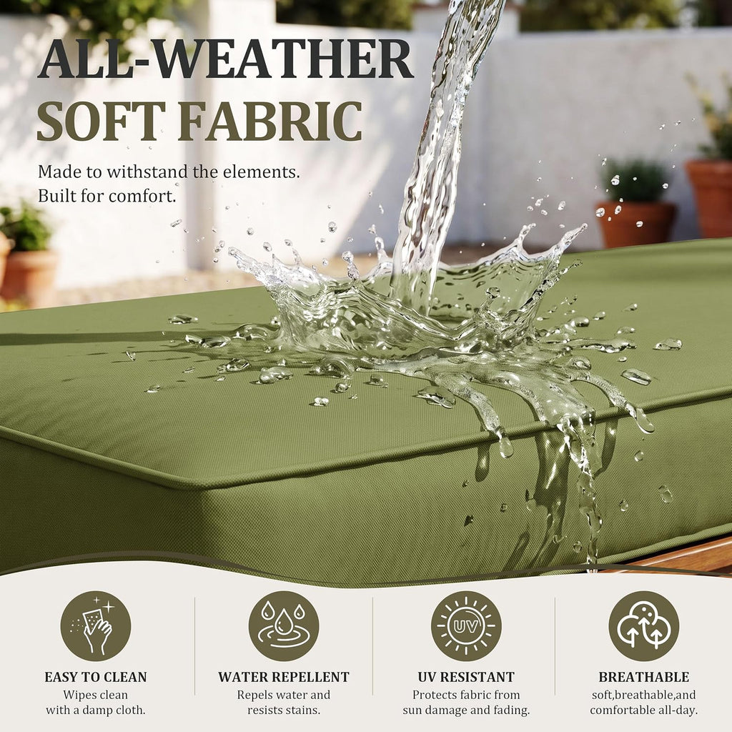 3 Pcs Outdoor Patio Furniture Cushion Replacement Cover, Cover Only