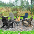 NAVINE Folding Adirondack Chairs Set of 2 with 4-in-1 Cup Holder, Grey