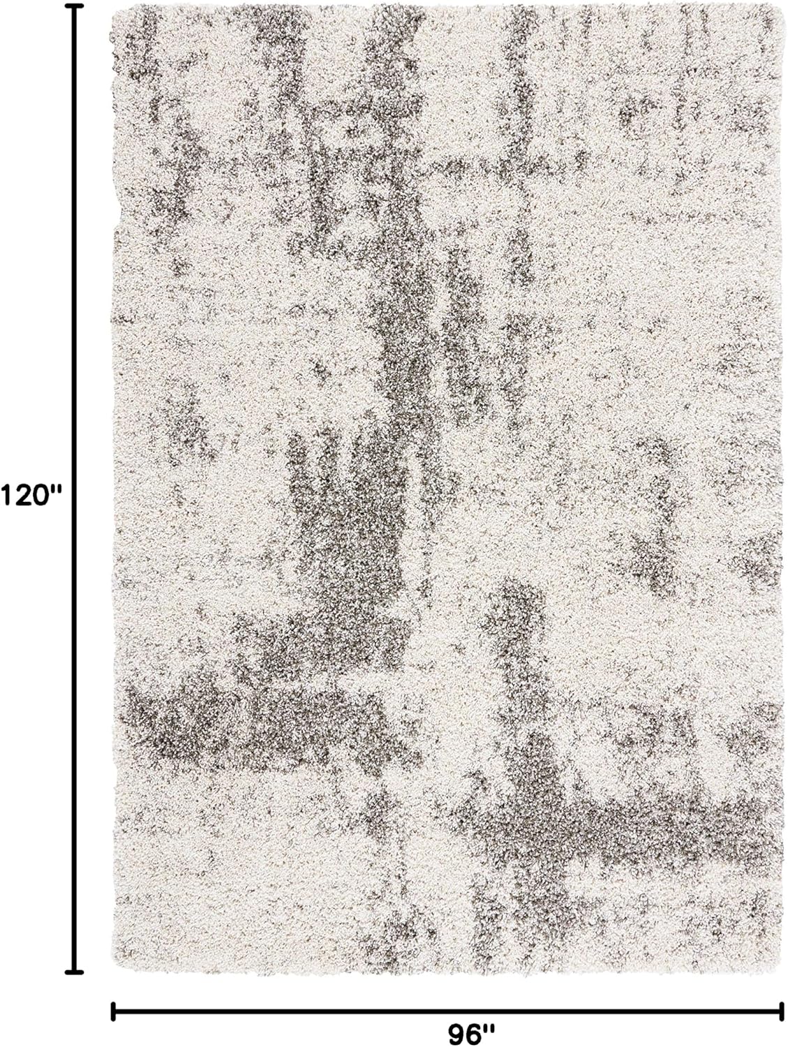 SAFAVIEH Hudson Shag Rug 8x10, Plush Modern Large Ivory & Grey SGH205A