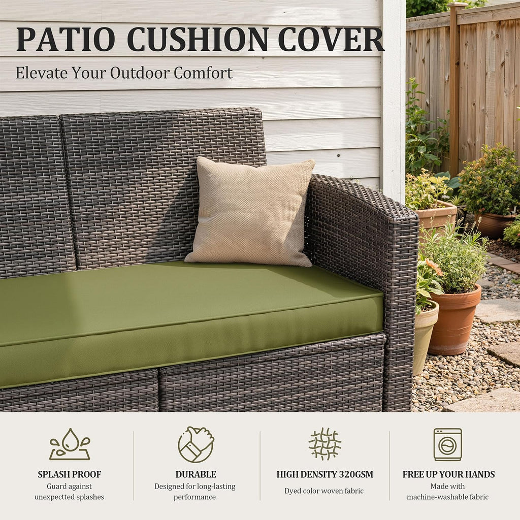 3 Pcs Outdoor Patio Furniture Cushion Replacement Cover, Cover Only